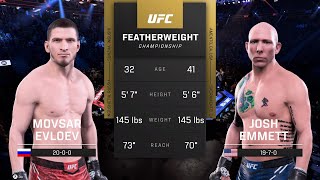 EA Sports UFC 5 Gameplay Movsar Evloev vs Josh Emmett