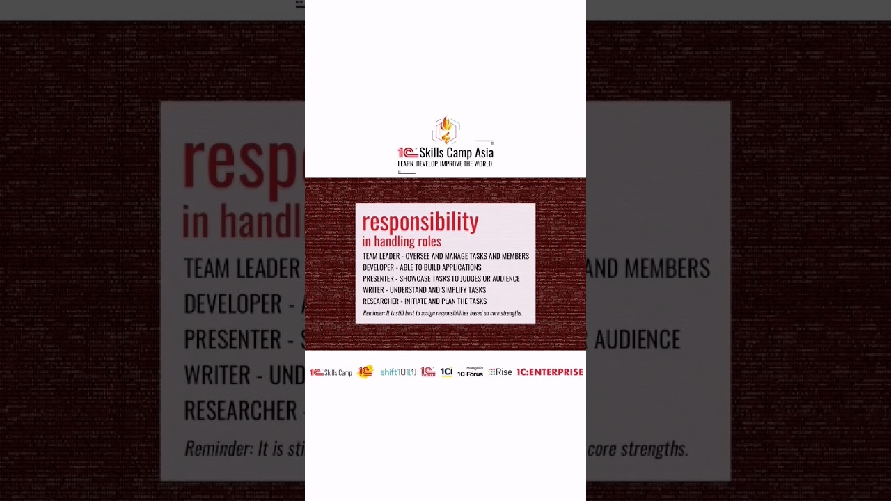 TIPS FOR A WINNING Team - 1C Skills Camp Asia