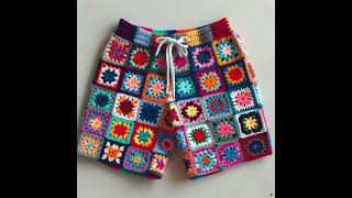 Crochet granny square short ideas