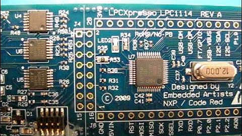 Close up look at the NXP LPCxpresso with LPC1114 Cortex-M0 MCU