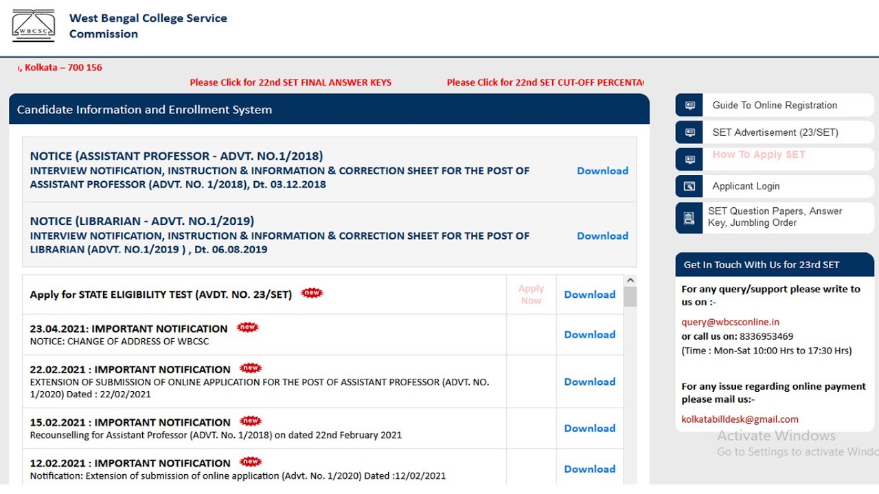 WB SET 2021 - Online Application Process