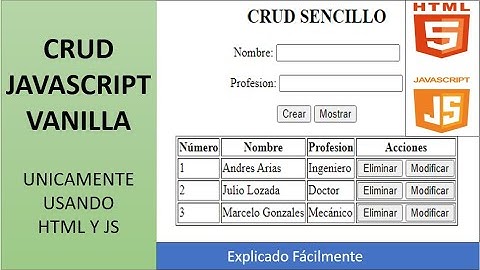 CRUD SENCILLO JAVASCRIPT VANILLA Explicado Fácilmente