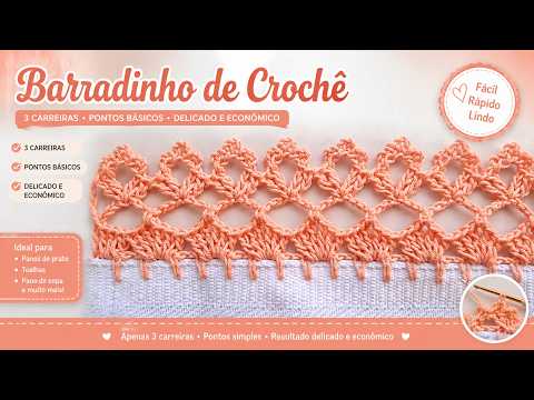 Delicate Crochet Edging | Only 3 Rows | Easy, Economical and Just Basic Stitches #891