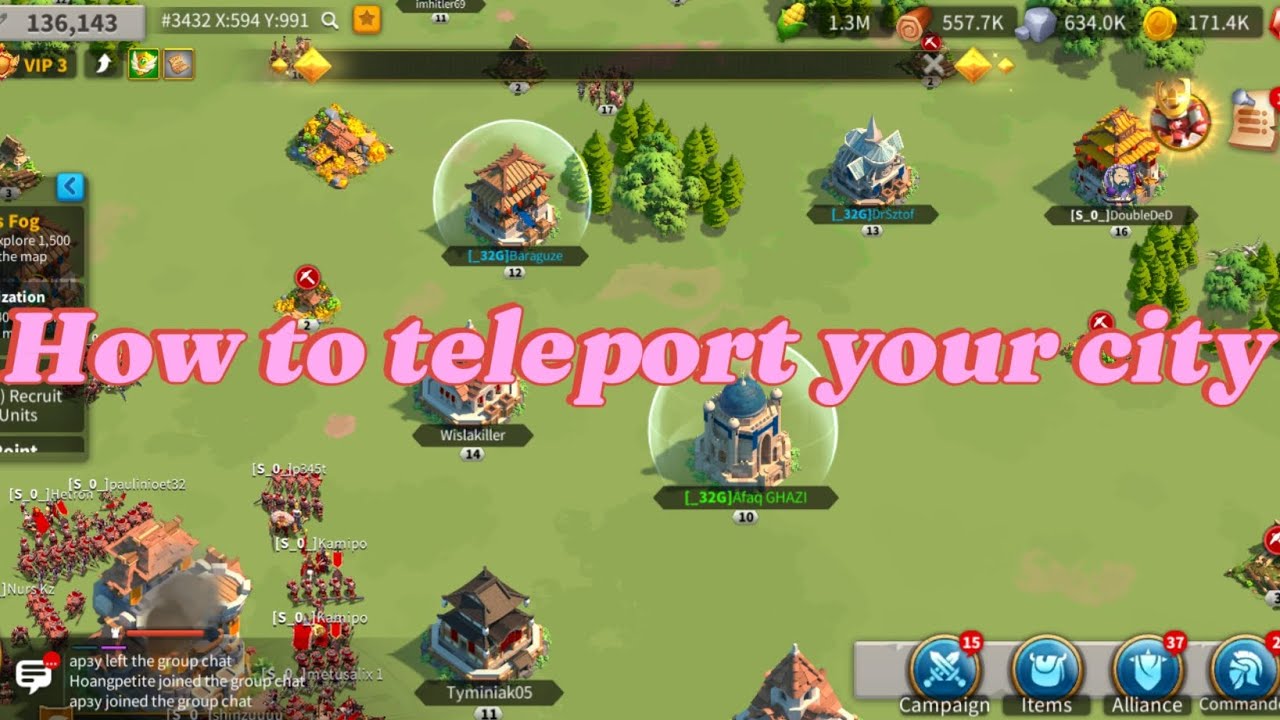 how to teleport your city in the rise of kingdoms 