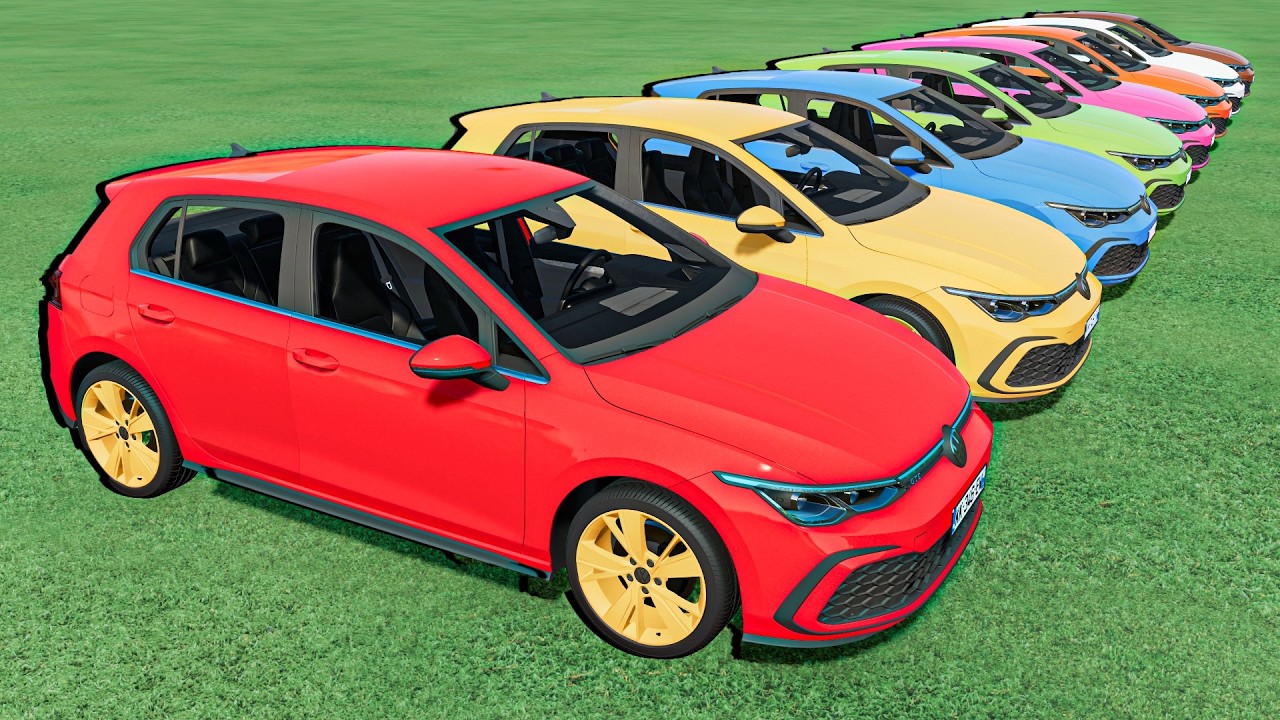 TRANSPORTING RAINBOW VOLKSWAGEN GOLF CARS TO GARAGE - FS 22
