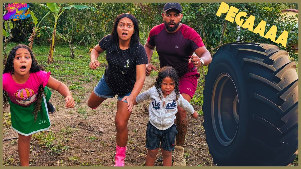 FIZEMOS UMA EXPERIÊNCIA COM UM PNEU DE CARRO!!! - MARINA & LUCAS