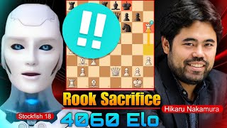 Stockfish 18 SACRIFICED HIS ROOK at the 4060 Elo Level Against Hikaru Nakamura | Chess Game screenshot 2