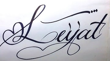 Leijat Name Signature Calligraphy Status | How to Cursive write with cut Marker #leijat @Leijat