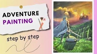 how to paint warrior rise fantasy painting on canvas#fantasy