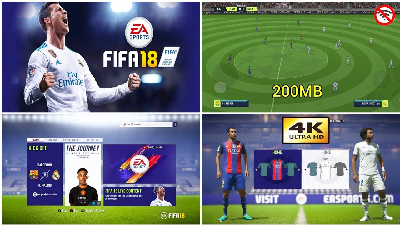 FIFA 18 MOD FIFA 23 FOR ANDROID OFFLINE WITH HD GRAPHICS, NEW TRANSFERS,  KITS 23/24 and FIFA 16 MOD 