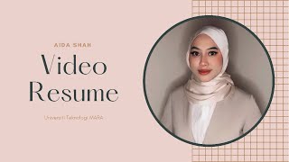 Video Resume : Aida Shah Resimi