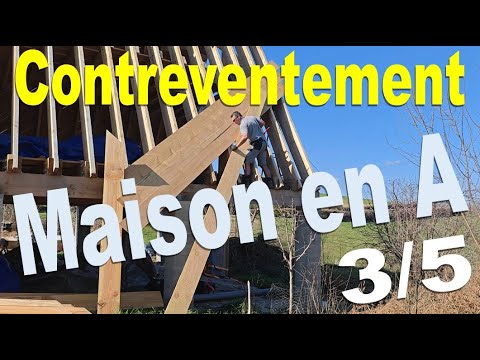 Miniature de Maison en A autonome : poursuite du dernier quart du contreventement — Vidéo 073
