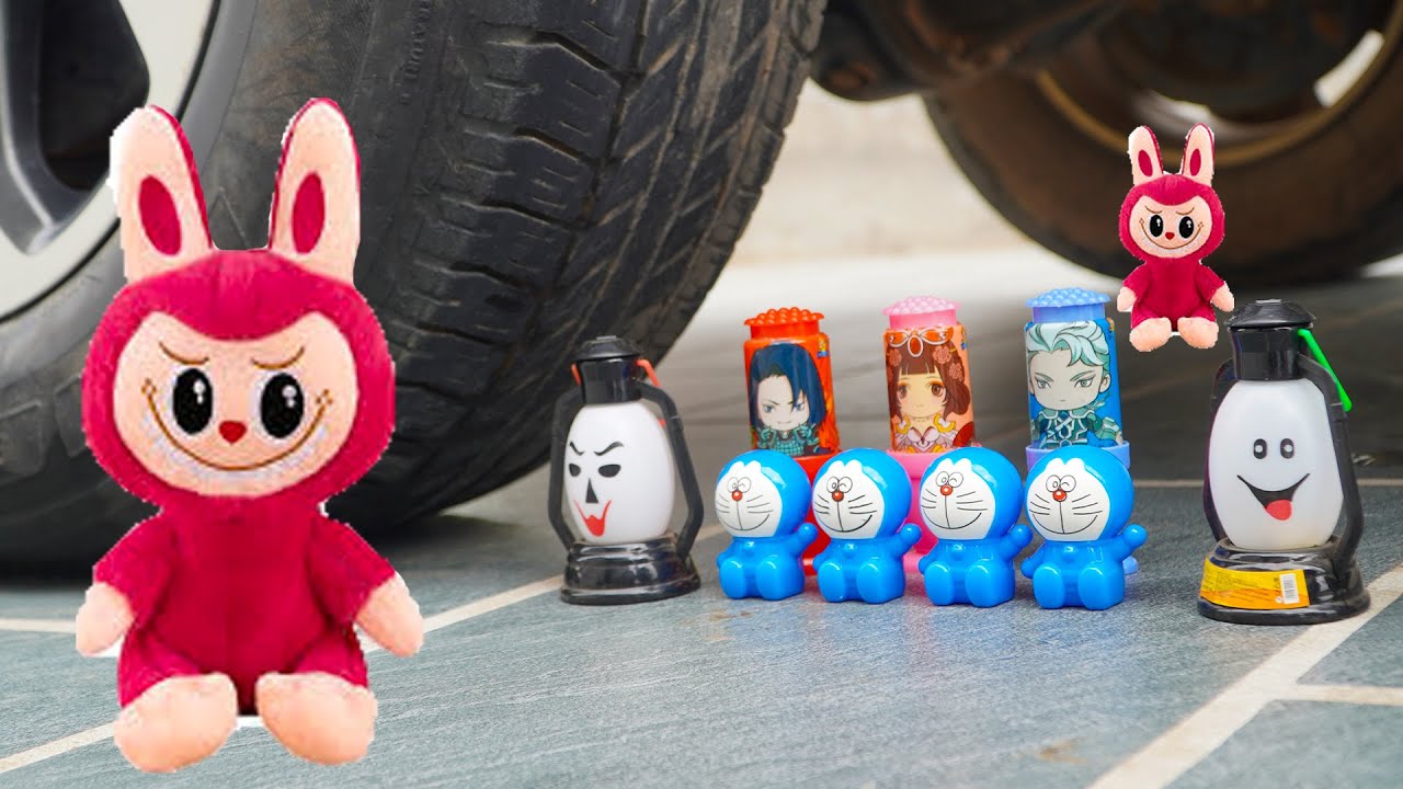 Crushing experiment! Crush everything soft and crunchy, Coca-Cola, Fanta, Mirinda, Labubu, Mnt Dew