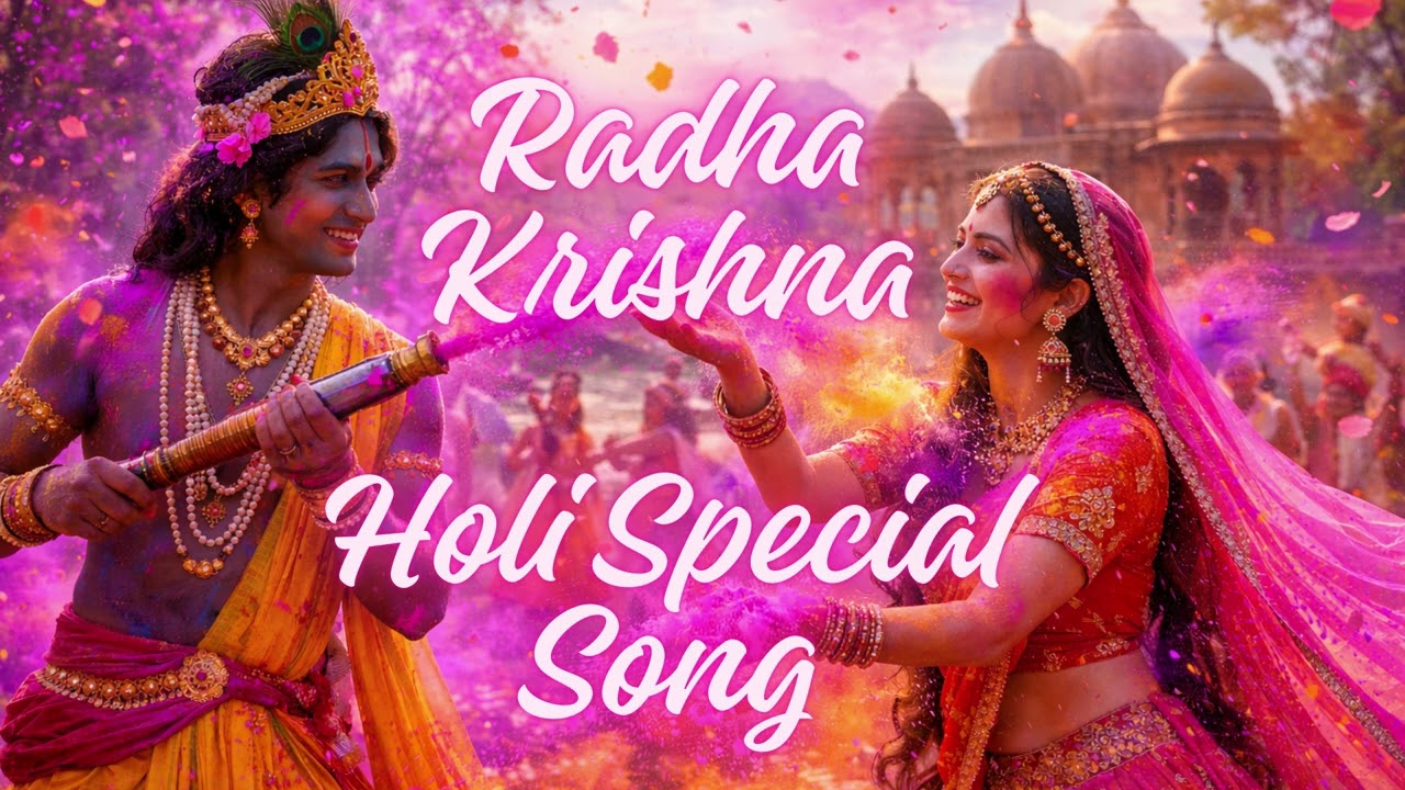 राधा कृष्ण की दिव्य होली | वृंदावन की रंगों भरी प्रेम लीला | Radha Krishna Holi 4K