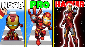 NOOB VS PRO VS HACKER VS GOD IN MASHUP HERO RUN  SHINCHAN & CHOP