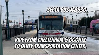 Full ride on SEPTA 2011 new flyer DE40LFR #8530 on route 6 to Olney Transportation Center.