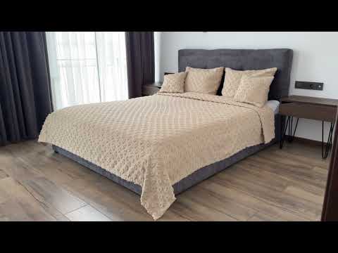 Покривало в скандинавському стилі "Інгрід", бежевий колір (Розміри і кольори в асортименті), видео 1