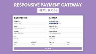 Responsive Payment Gateway Form using HTML & CSS