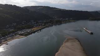 Bacharach town from a drone in 2.7k