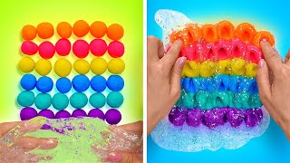 BÜYÜLEYİCİ RENGARENK SLIME FİKİRLERİ || RAHATLATICI ASMR VİDEOSU 🍭