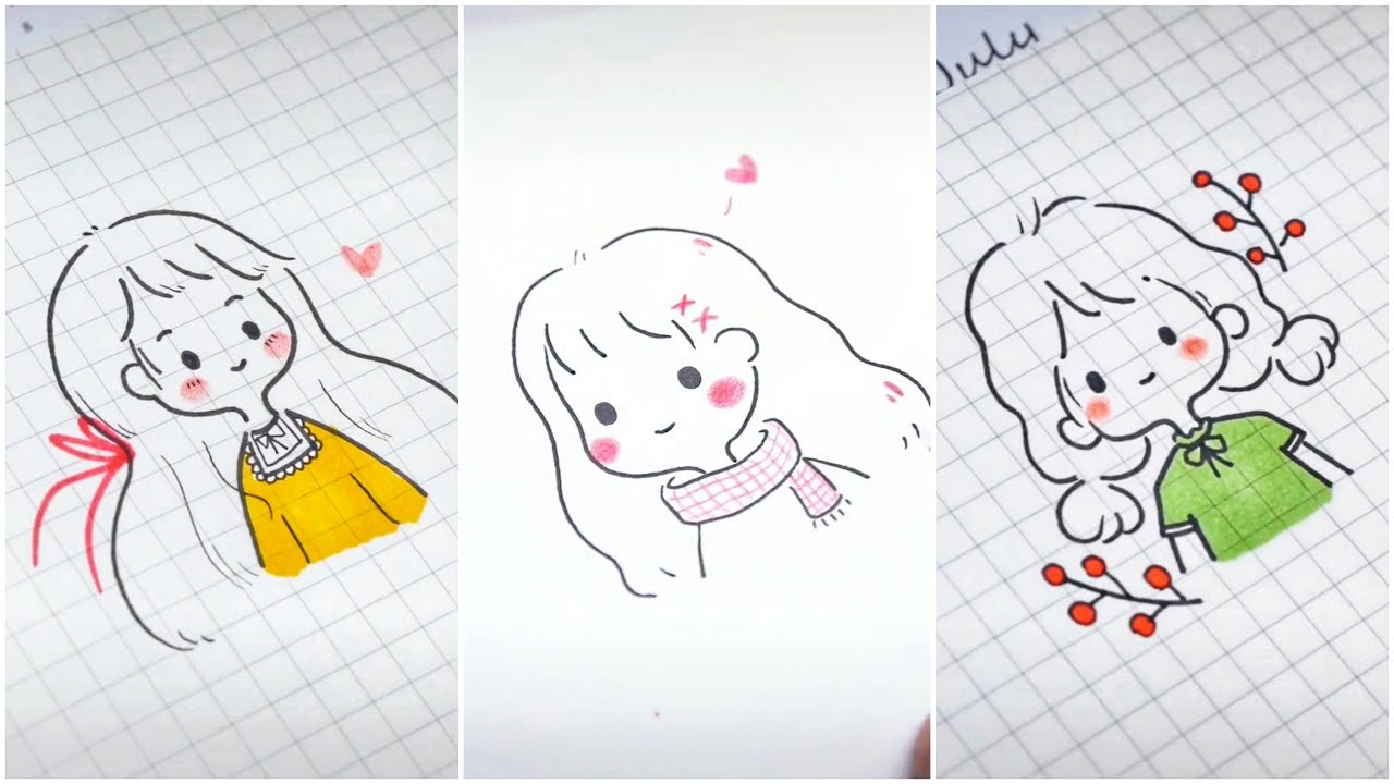 Vẽ Hình Chibi Cute Đáng Yêu, Vẽ Tranh Dễ Thương (P2) | Cute Drawing #28 -  Youtube