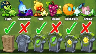 PvZ2 Challenge  All Plants & Mint Max Level POWERUP vs All Gravestones  Who Will Win ?