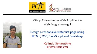 Web Project Task 24 | 1st Year | Semester 01 | Java Institute | Kalindu Senarathne