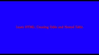 Nested Table in HTML