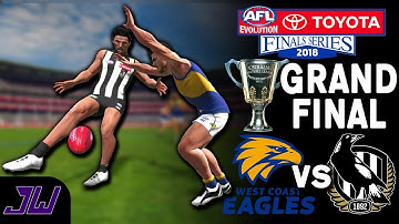 WEST COAST vs COLLINGWOOD - AFL GRAND FINAL Prediction | AFL Evolution (2018 Finals)