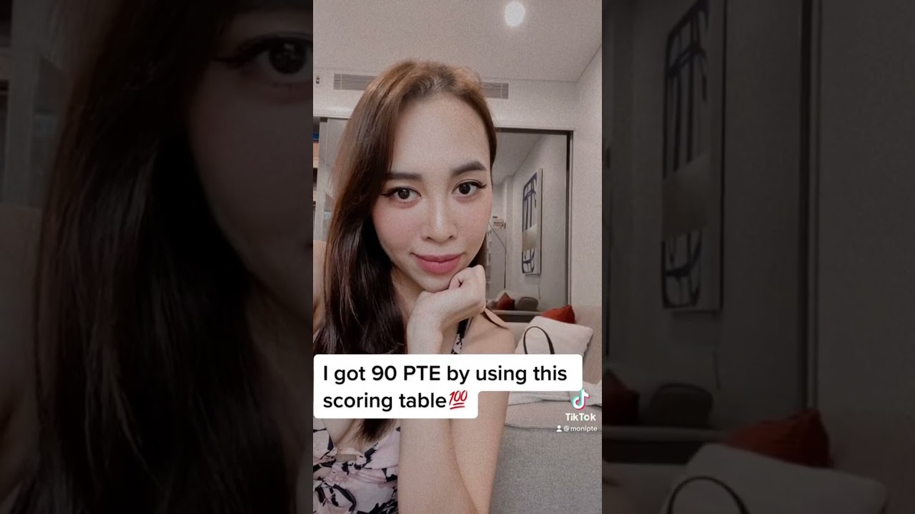 PTE scoring table to score 90