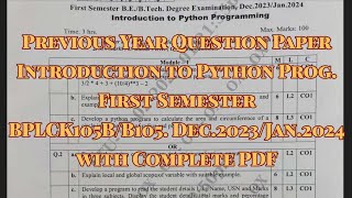 Python Programming PYQ dec.23/jan2024 VTU syllabus 22 scheam all streams with pdf