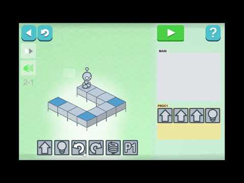 Hour of Code: Lightbot - Level 2-1 Full Tutorial