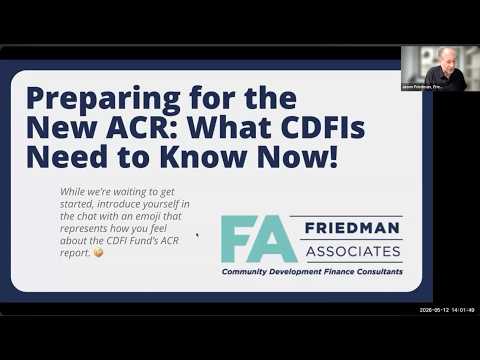 FA Webinar Preparing for the New CDFI ACR! - YouTube