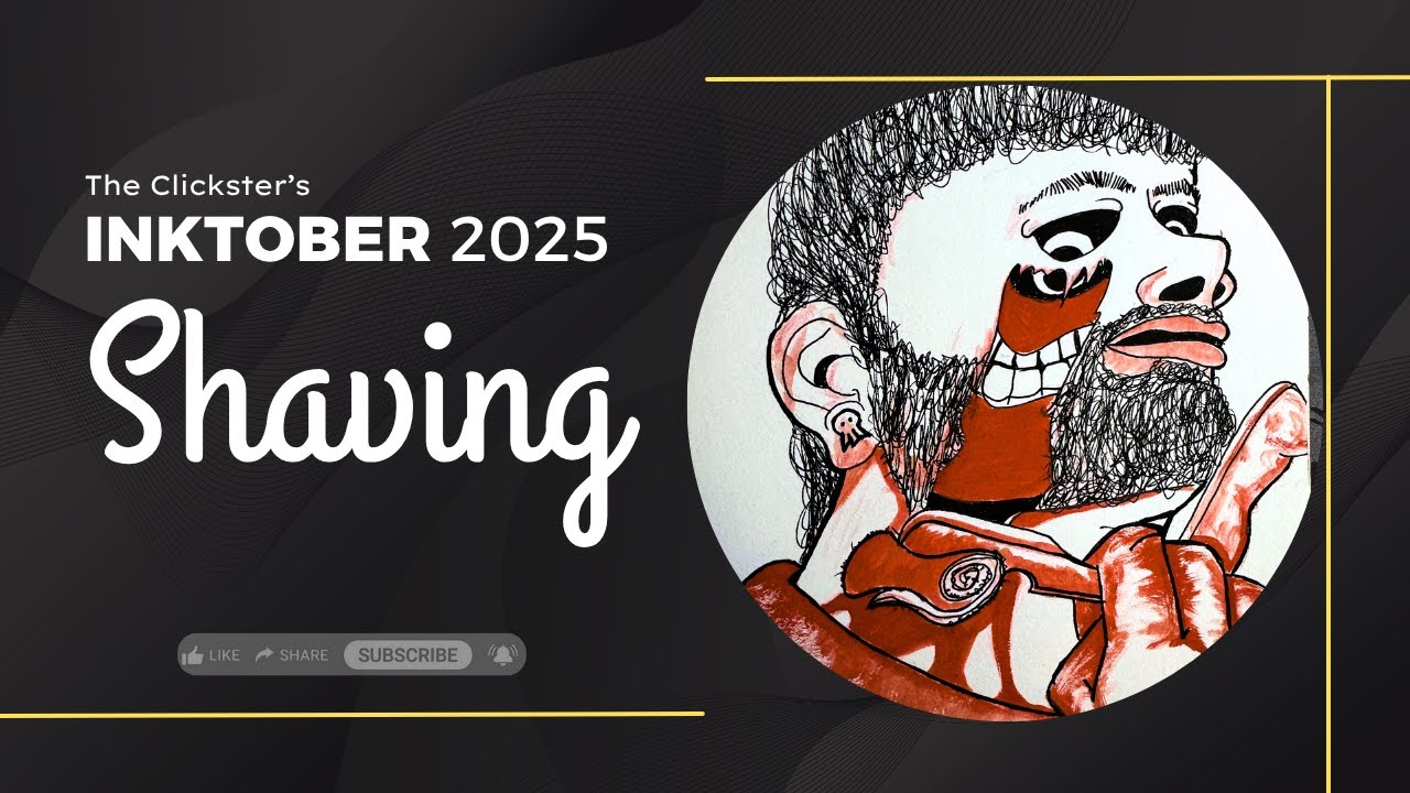 Inktober 2025 ✒️🪒 | Day 9: Shaving | Daily Art Challenge