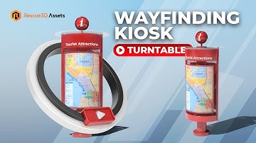 Wayfinding Kiosk  PBR low-poly 3D model by Rescue3D Assets