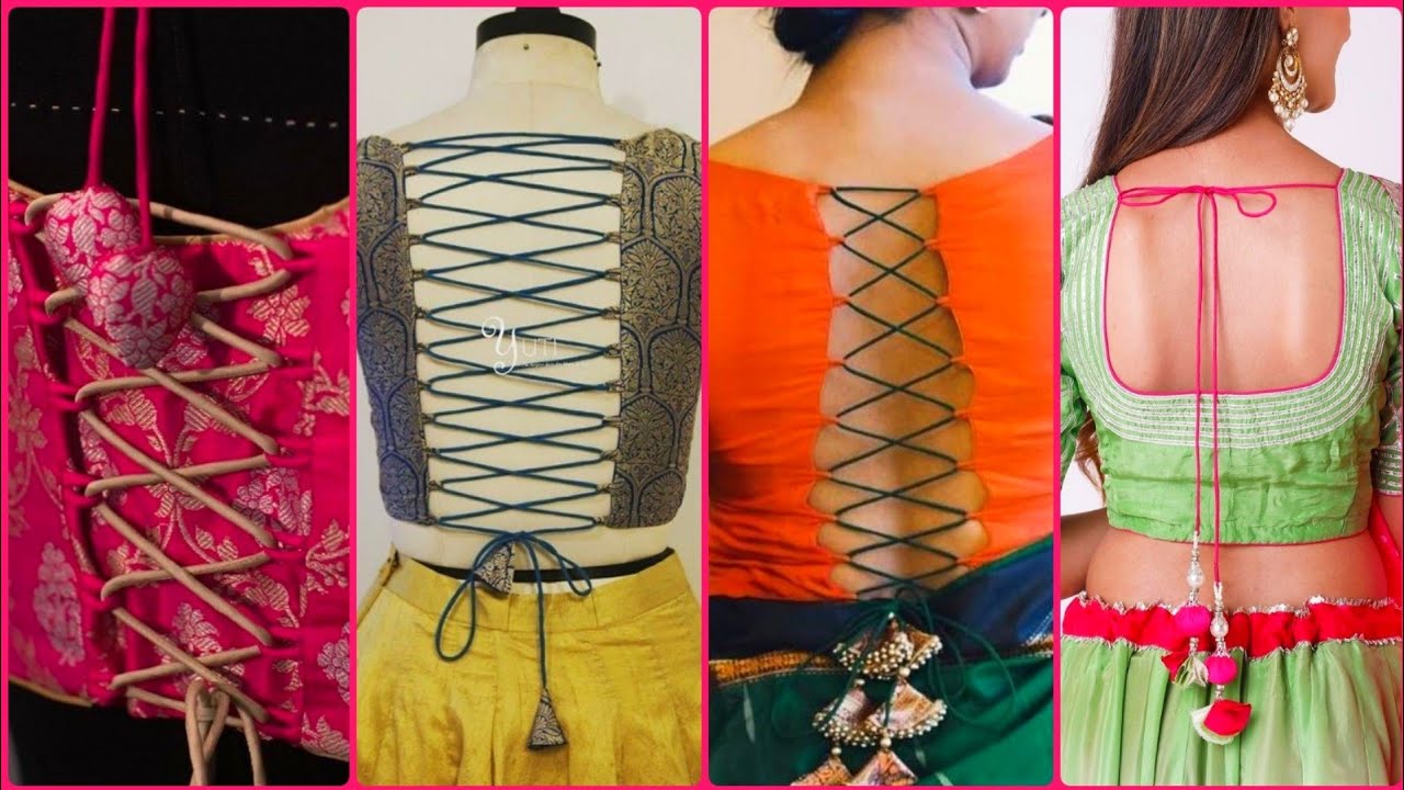 Very Beautiful Dori blouse designs||2019/2020 back neck Dori blouse designs  - YouTube