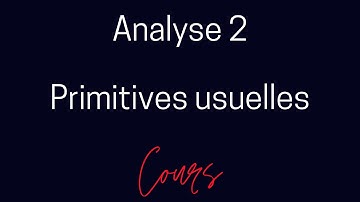 4/ Analyse 2 : Primitives usuelles