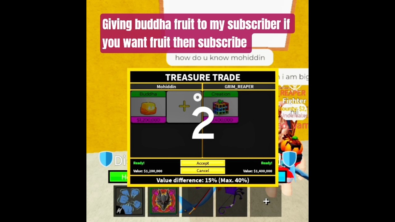 giving buddha fruit to subscriber 