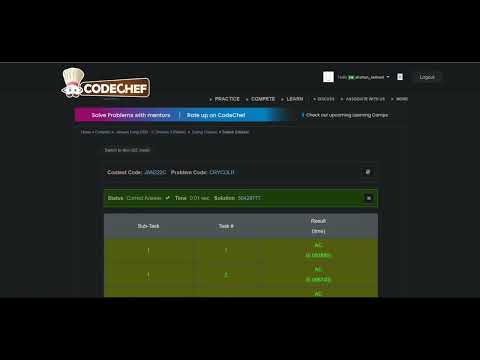 Crying Colours Problem Code: CRYCOLR January Long 2022 - II, (Rated) codechef (read description)