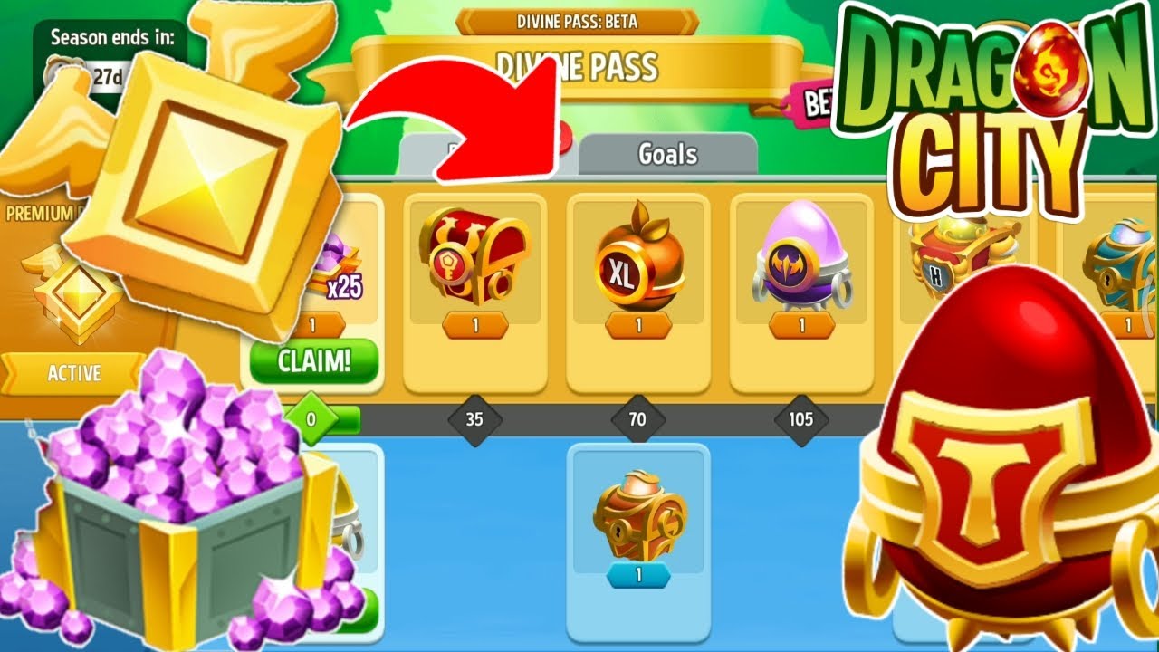 DRAGON CITY NEW DIVINE PASS ! MANY GOOD REWARDS !