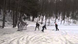 Pond Hockey - Kids Playing On Keiters Pond