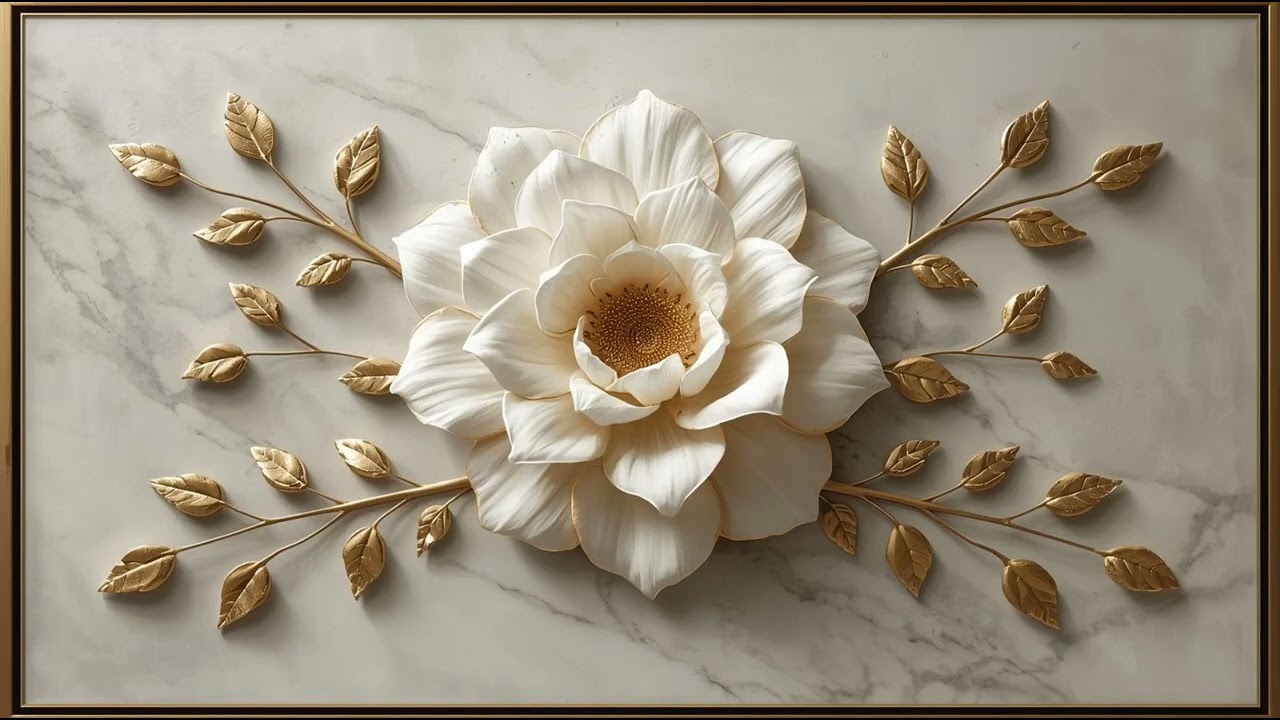 Golden Bloom of Serenity | Art Frame Screensaver |  9Hours |  Full HD 1080p 