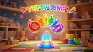 “Rainbow Rings Stacking Game 🌈🧸 | Learn Colors for Kids | Satisfying Shorts” | Kids Learning Shorts