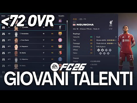 Video TOP GIOVANI TALENTI ECONOMICI SU FC 26 [UFFICIALE] | FC 26 Carriera Allenatore