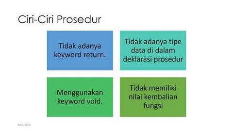Prosedur, Fungsi dan Parameter