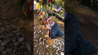 Yoga On Himalayas | Yoga Asna Pose By Mamta Goyal Yogini | Tibetan Flag Temple