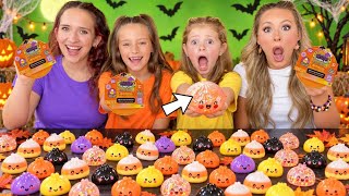 CANDY CORN DUMPLING UNBOXING 🤭🤞🏼🧡 #dumplings #challenge #game #halloween #trending #viral #squishy screenshot 3