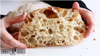 4 Ingredient, NO-Knead Ciabatta Bread Recipe | The EASIEST Way to make Ciabatta