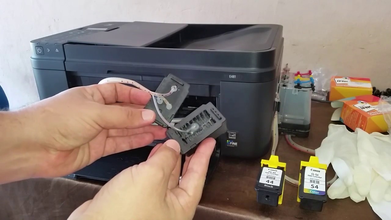 Cómo cambiar cartuchos de Canon E481 sistema flujo continuo 2018 ||Mr Sersh  tech - YouTube
