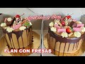 Pasteles Para SAN VALENTÍN o Fechas Especiales 🥰🥳RELLENO DE FLAN CON FRESAS